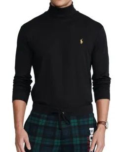 Czarny golf z logo Slim Fit