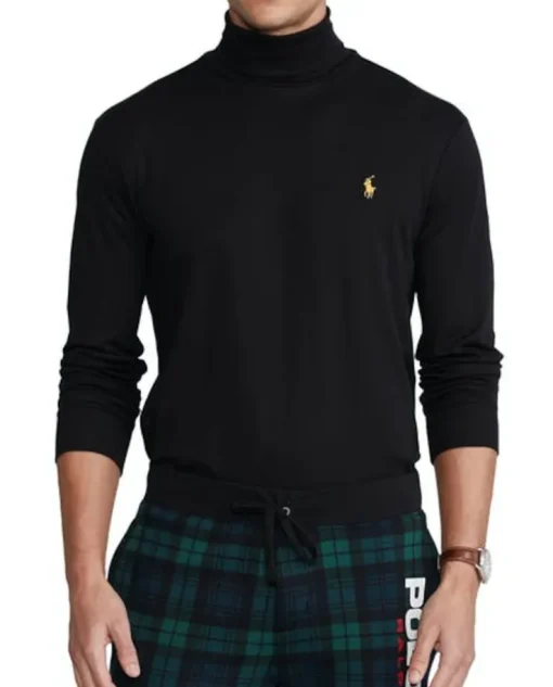 Czarny golf z logo Slim Fit