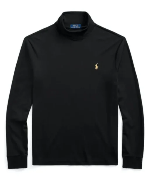 Czarny golf z logo Slim Fit