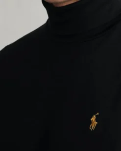 Czarny golf z logo Slim Fit