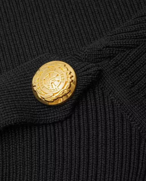 Czarny golf z wełny merino