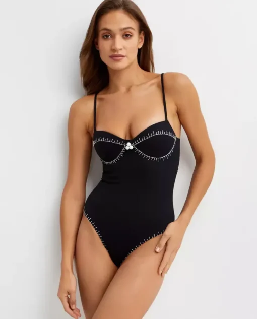 Czarny jednoczęściowy strój Salento Maillot