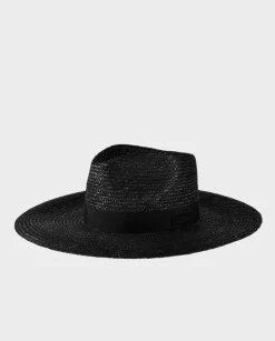 Czarny kapelusz Straw Teardrop