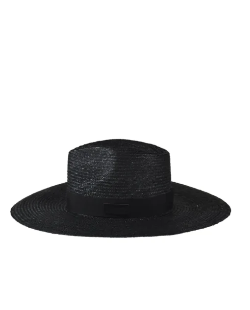 Czarny kapelusz Straw Teardrop