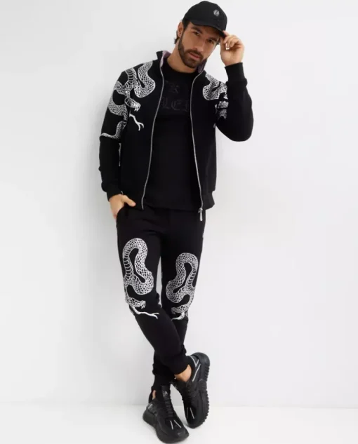 Czarny komplet dresowy Snake