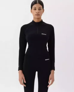 Czarny longsleeve seamless