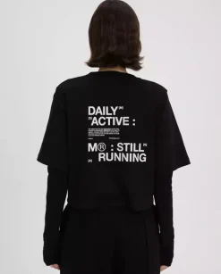 Czarny longsleeve z nadrukiem Still