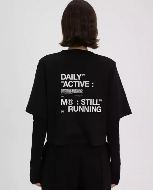Czarny longsleeve z nadrukiem Still