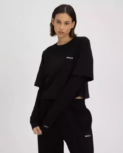 Czarny longsleeve z nadrukiem Still