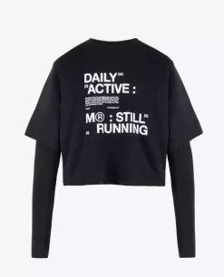 Czarny longsleeve z nadrukiem Still