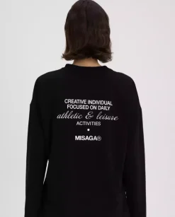 Czarny longsleeve z nadrukiem