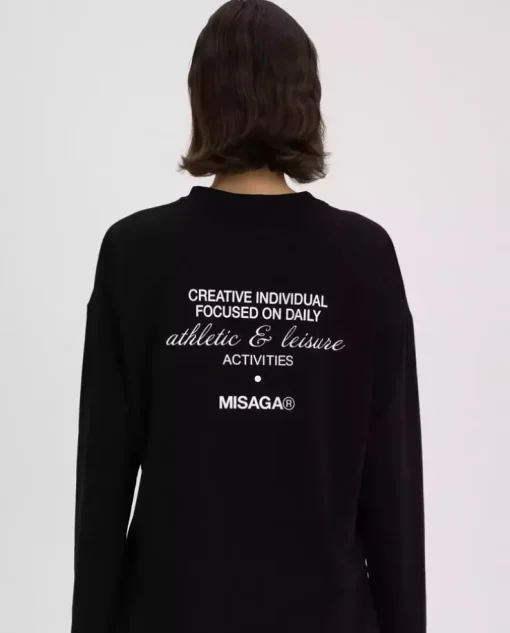 Czarny longsleeve z nadrukiem