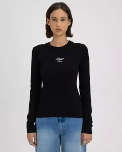 Czarny longsleeve z printem