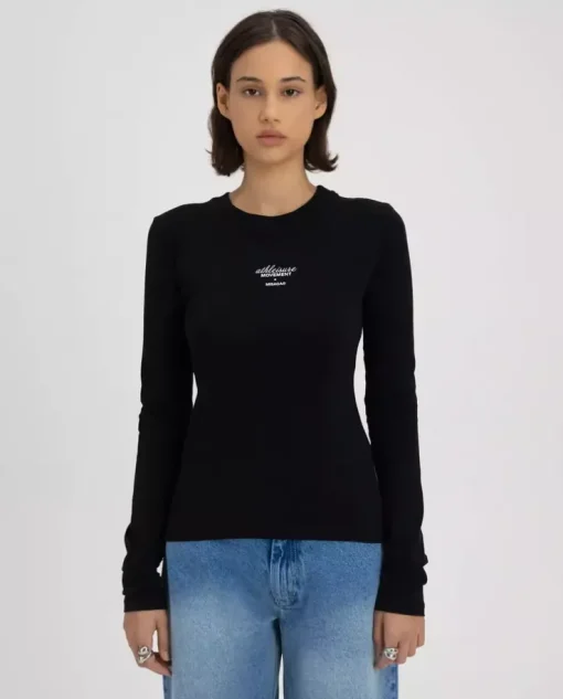 Czarny longsleeve z printem