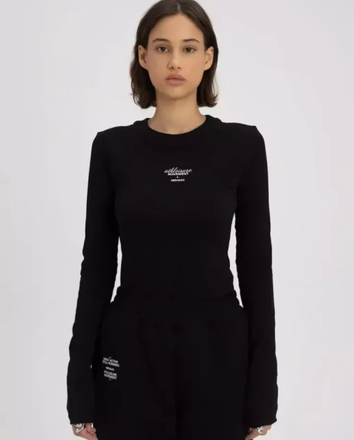 Czarny longsleeve z printem