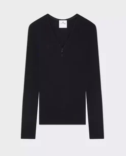 Czarny prążkowany longsleeve