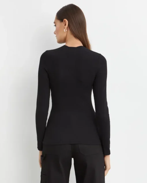 Czarny prążkowany longsleeve