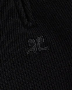 Czarny prążkowany longsleeve
