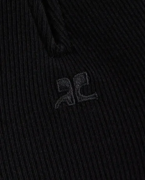 Czarny prążkowany longsleeve