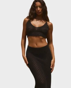 Czarny set szydełkowy Desiree