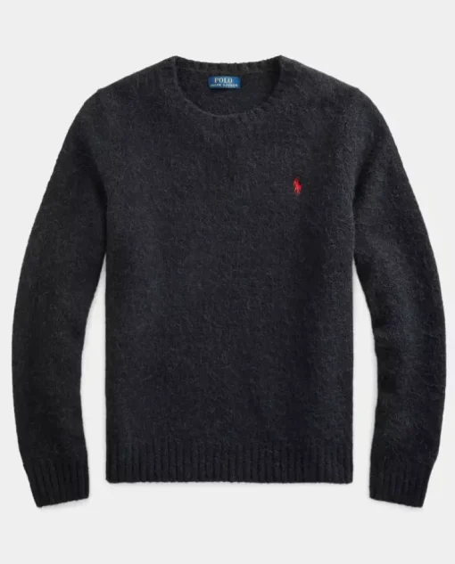 Czarny sweter Regular Fit z logo