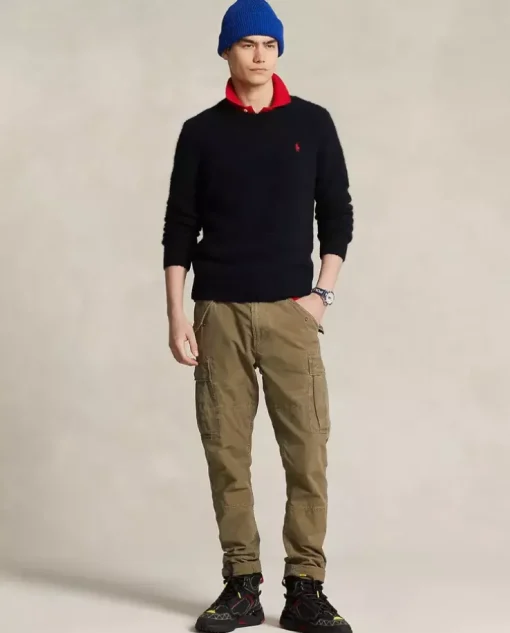 Czarny sweter Regular Fit z logo