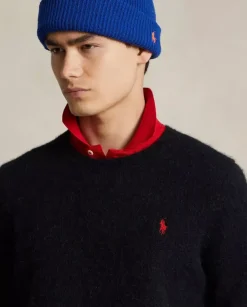 Czarny sweter Regular Fit z logo