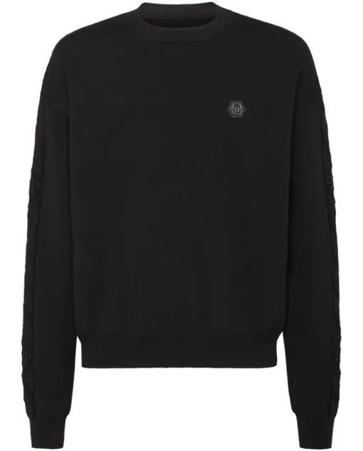 Czarny sweter z logo