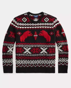 Czarny sweter z misiami