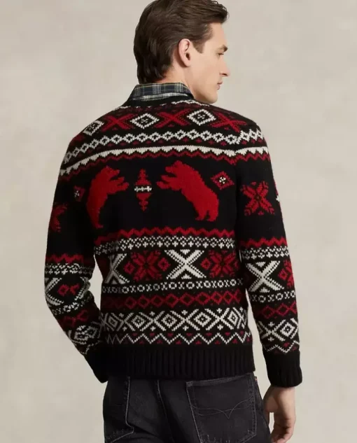 Czarny sweter z misiami