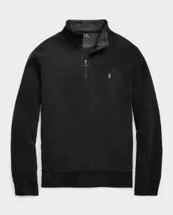 Czarny sweter z suwakiem i logo