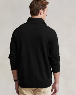 Czarny sweter z suwakiem i logo