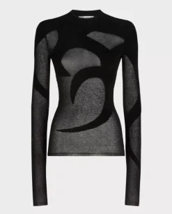 Czarny szyfonowy sweter
