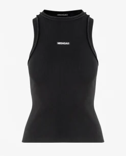 Czarny tank top Core Rib