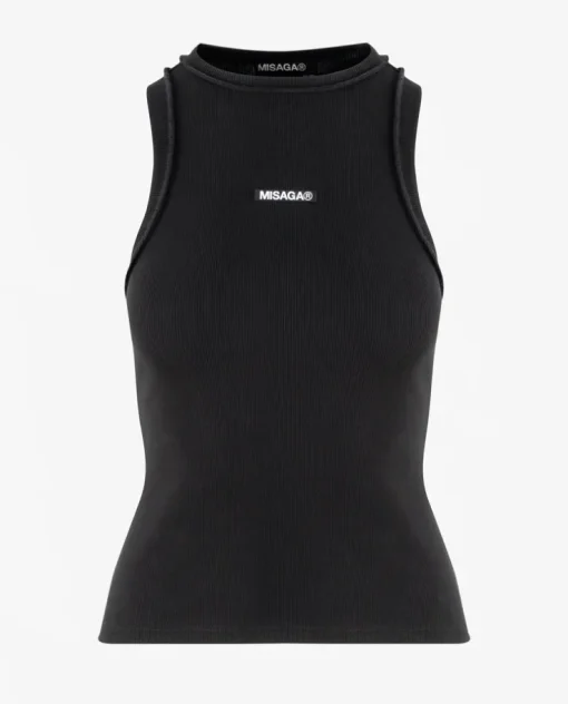 Czarny tank top Core Rib