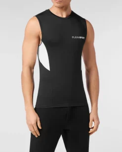 Czarny tank top z logo