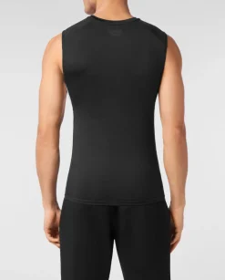 Czarny tank top z logo