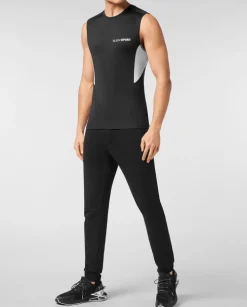 Czarny tank top z logo