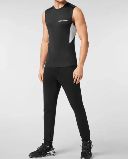 Czarny tank top z logo