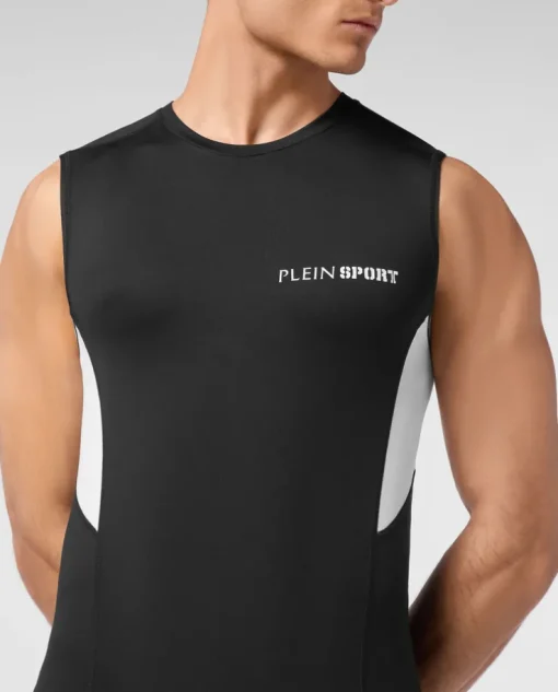 Czarny tank top z logo