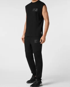 Czarny tank top z logo