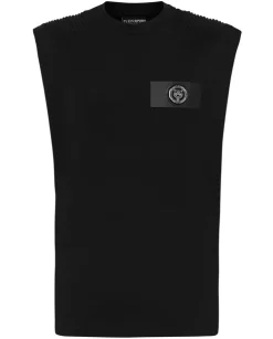Czarny tank top z logo