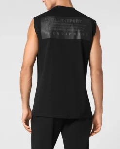 Czarny tank top z printem