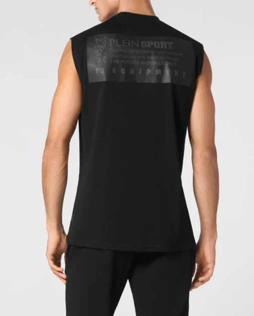 Czarny tank top z printem