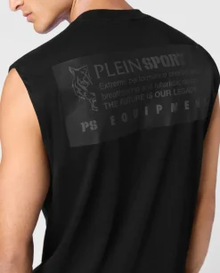 Czarny tank top z printem