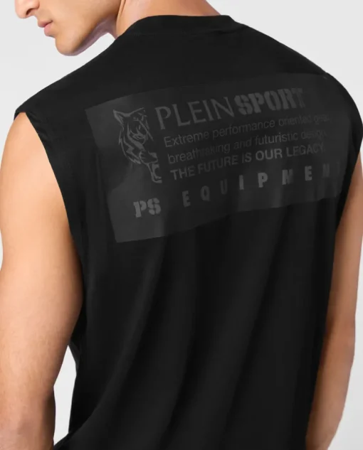 Czarny tank top z printem