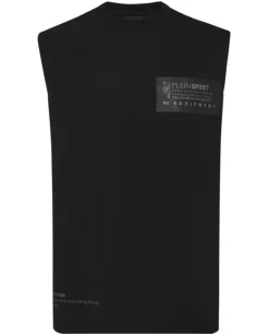 Czarny tank top z printem