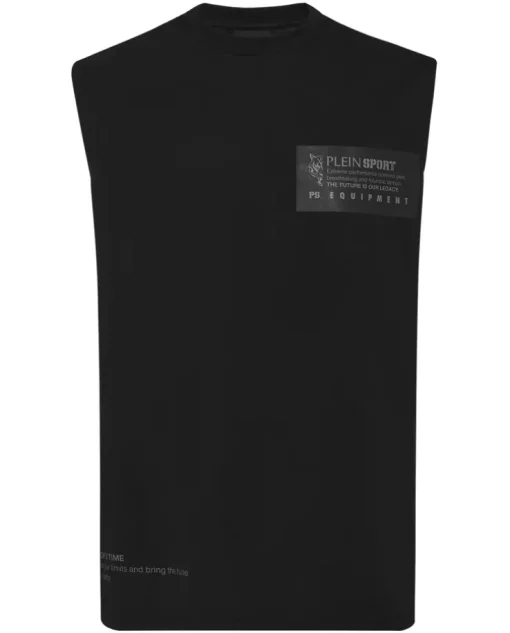 Czarny tank top z printem