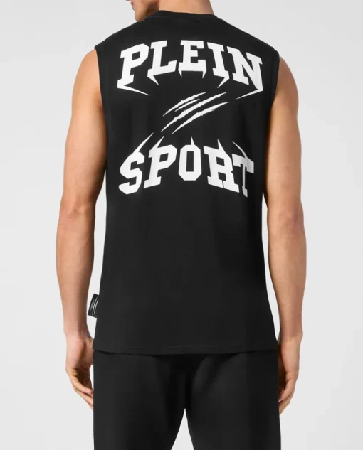 Czarny tank top z printem