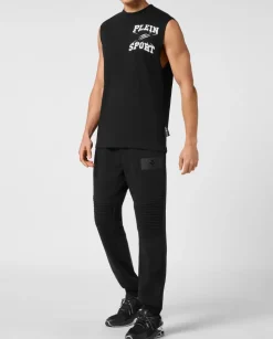 Czarny tank top z printem